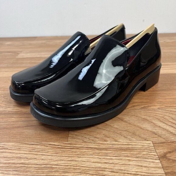 Franco Sarto Bocca Slip on Loafers Black Patent Leather Women's 7 NEW - Picture 1 of 11